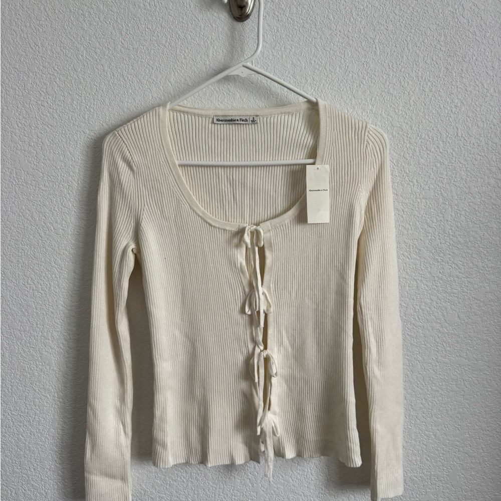 Abercrombie and fitch Ribbed Tie-Front sweater